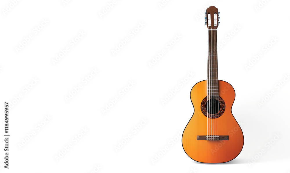 Fototapeta premium Classical acoustic guitar on a transparent background