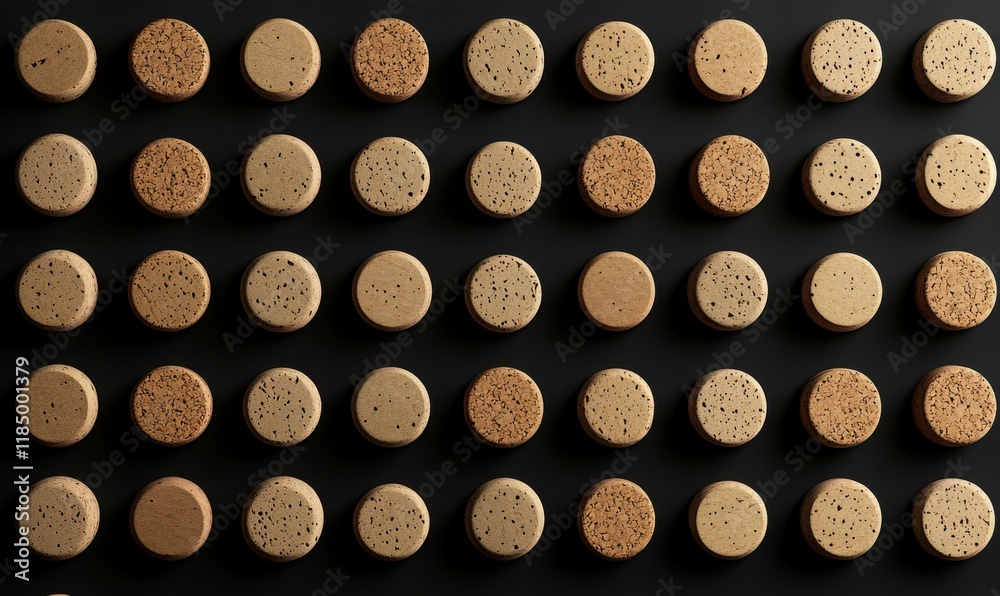 Wine corks Pattern. Top view various wine corks as a Background Wine corks Pattern. Top view various wine corks as a Background