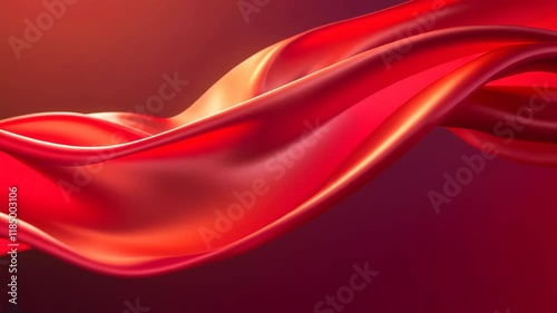 Red fabric is shown in the image. It is long and flowing