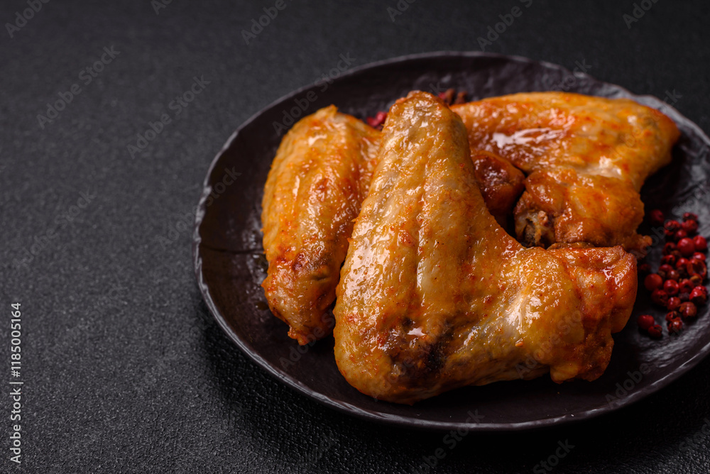 Grilled chicken wings with salt and spices Grilled chicken wings with salt and spices