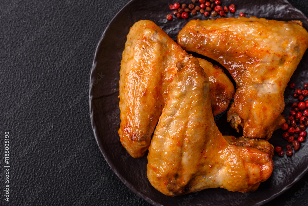Grilled chicken wings with salt and spices Grilled chicken wings with salt and spices