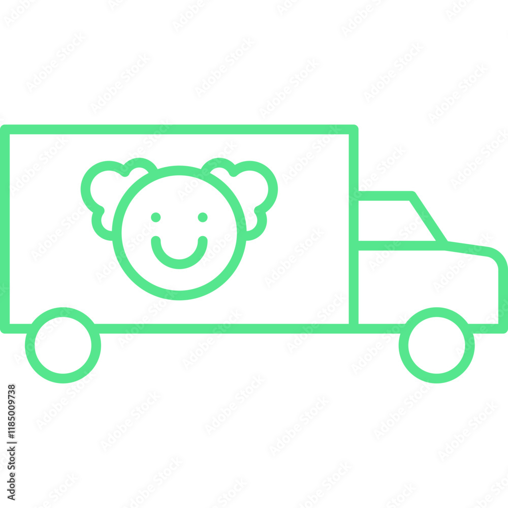 Circus Van icon single vector illustration Circus Van icon single vector illustration