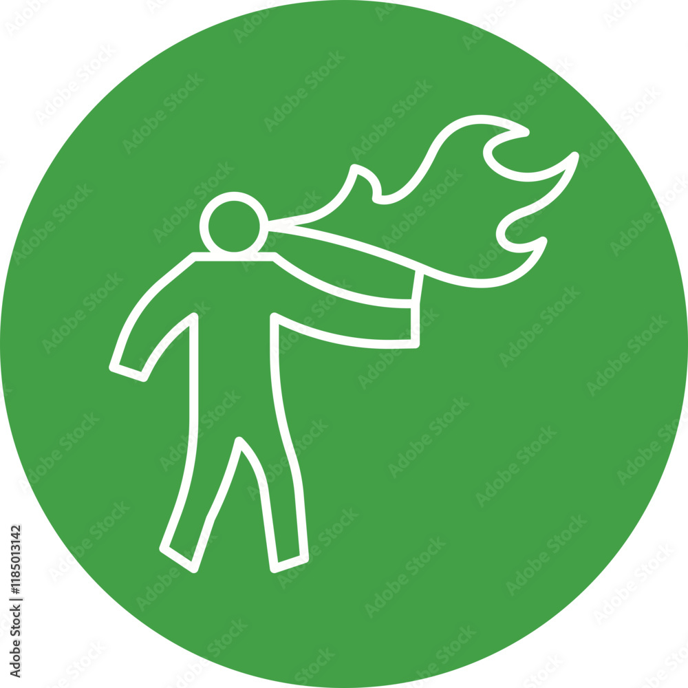 Obraz premium Spitting Fire icon single vector illustration
