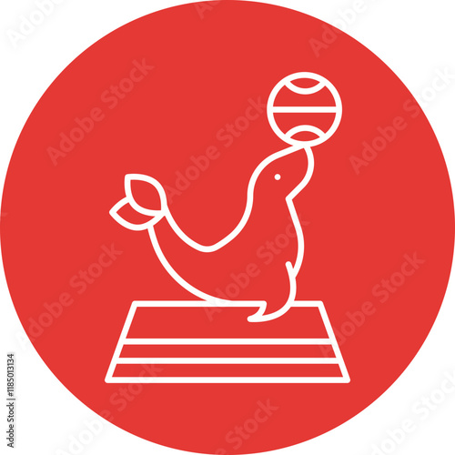 Sea Dog Performing icon single vector illustration