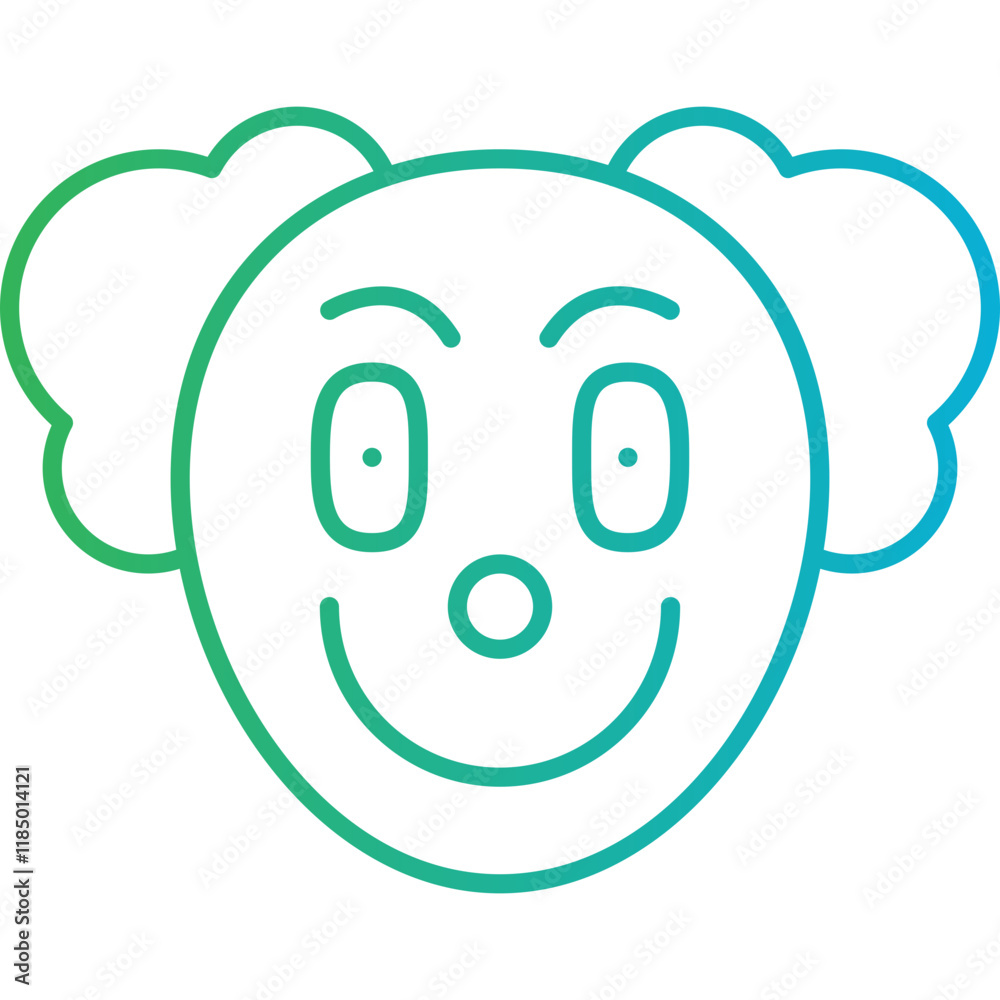 Clown Face icon single vector illustration Clown Face icon single vector illustration