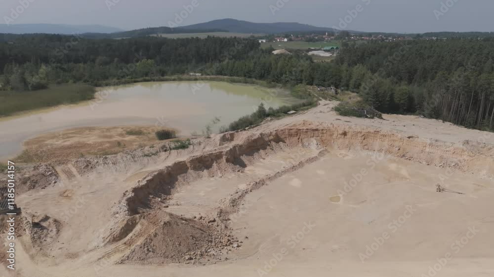 Aerial video over the Vrabce Czechia embankment work area Aerial video over the Vrabce Czechia embankment work area