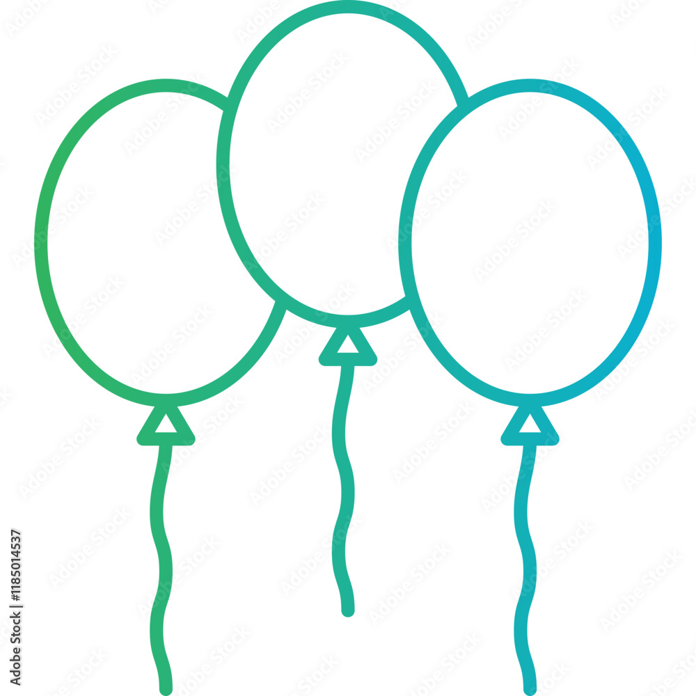 Balloons icon single vector illustration