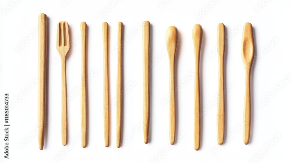 Popsicle sticks, wooden elements for holding ice cream, tongue depressor for throat medical examination different shapes and sizes isolated on white background, Realistic 3d vector Illustration, set Popsicle sticks, wooden elements for holding ice cream, tongue depressor for throat medical examination different shapes and sizes isolated on white background, Realistic 3d vector Illustration, set