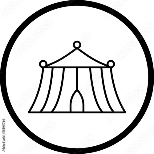 Circus Tent I icon single vector illustration