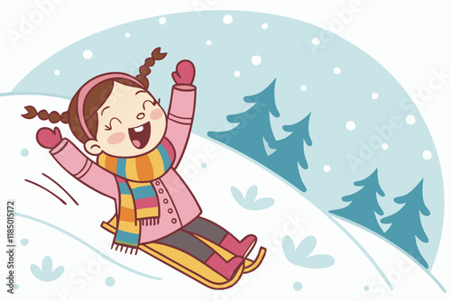 child on sledge