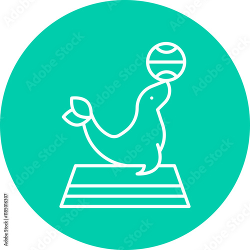 Sea Dog Performing icon single vector illustration