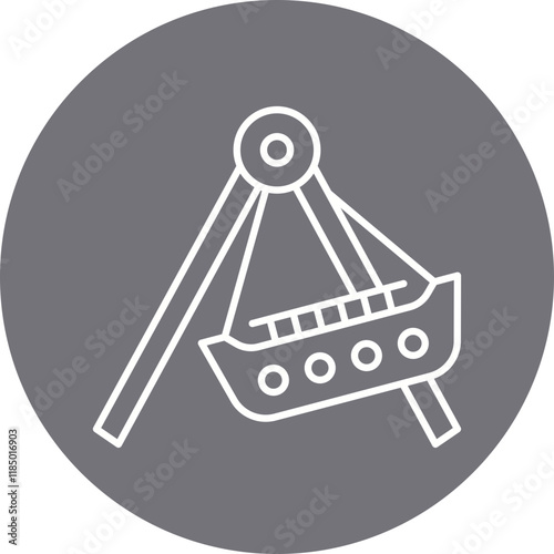 Boat Swing icon single vector illustration
