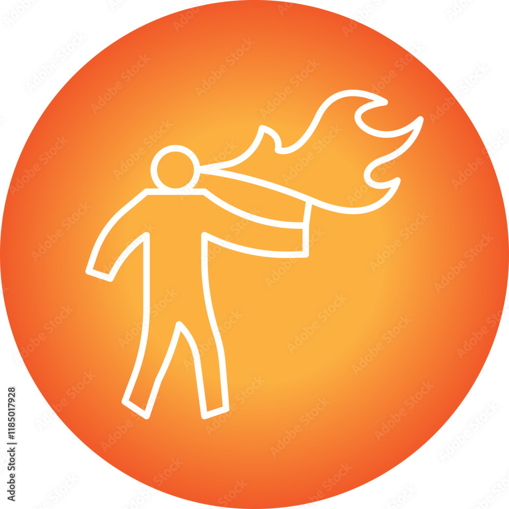 Obraz premium Spitting Fire icon single vector illustration