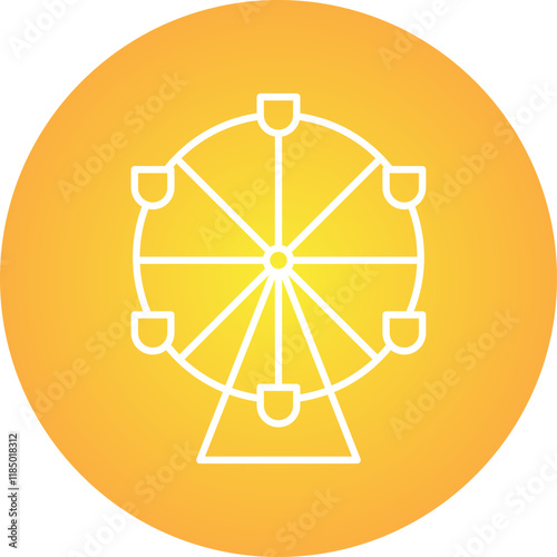 Ferris Wheel icon single vector illustration