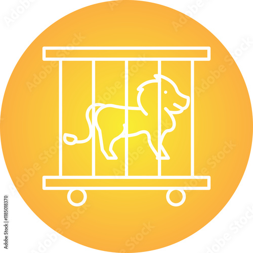 Lion in Cage icon single vector illustration