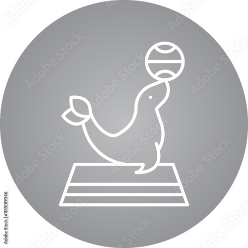 Sea Dog Performing icon single vector illustration