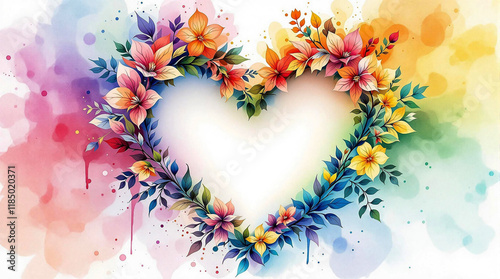 Valentine's Day love flower heart shape and roses heart on Colorful Stone Beautiful Natural.