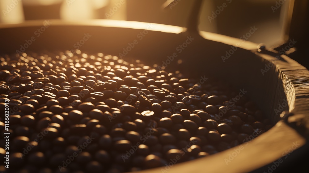 Fototapeta premium A Close up of a Bowl Full of Coffee Beans - Generative AI