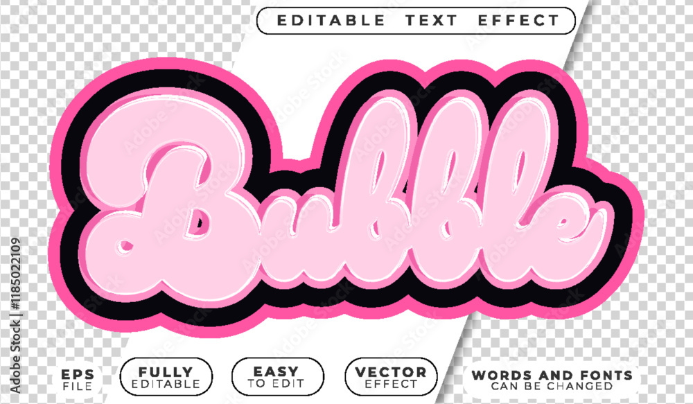Pink Bubble Gum Sweet Candy Fully Editable Vector Text File Pink Bubble Gum Sweet Candy Fully Editable Vector Text File