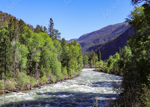 Bridge crossing the Animas River in southwest Colorado.