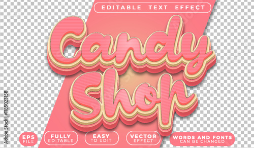 Candy Sugar Sweet Yummy Cute Fully Editable Vector Text File