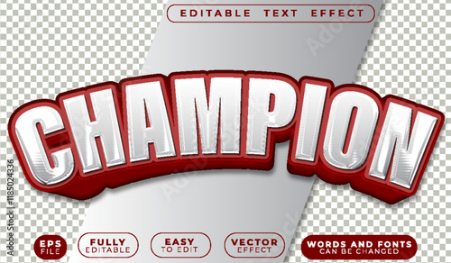 Red Champion Success Winner Fully Editable Vector Text File