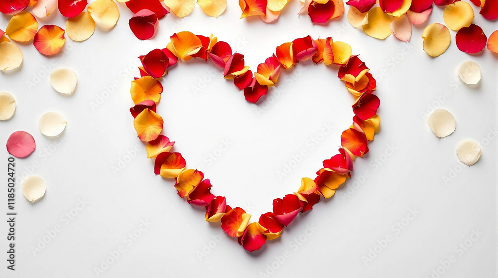 Obraz premium Valentine's Day love flower heart shape and roses heart on red orange Stone Beautiful Natural.