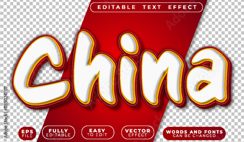 Red China Katana Kungfu Ninja Fully Editable Vector Text File