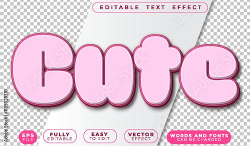 Cute Pink Soft Candy Sweet Fully Editable Vector Text File