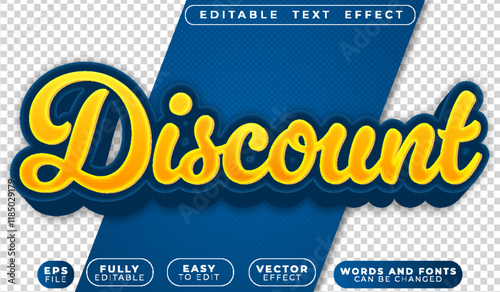 Discount Sale Yellow Fully Editable Vector Text File