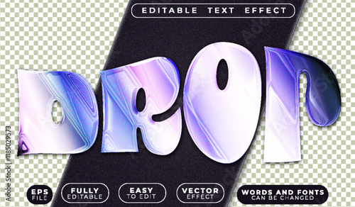 Drop Drip Splash Fully Editable Vector Text File