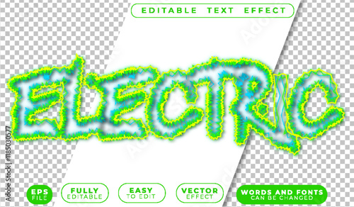 Yellow Electric Power Fully Editable Vector Text File