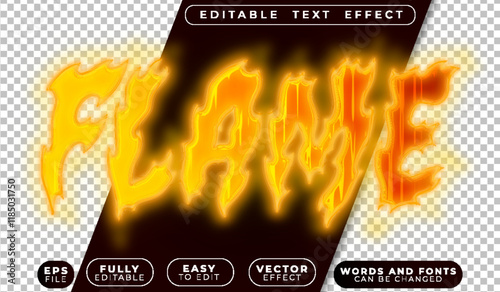 Flame Fire Blaze Burn Fully Editable Vector Text File