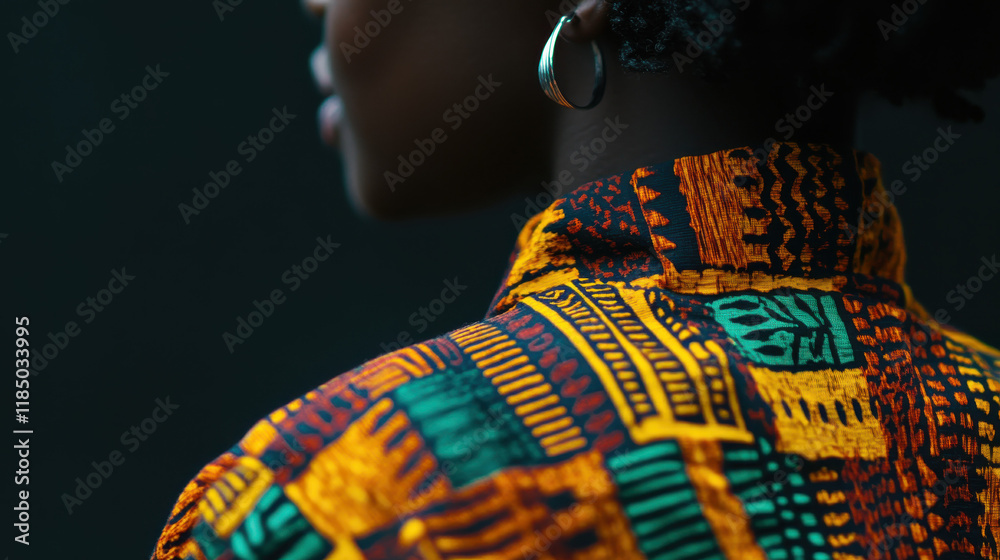 Obraz premium Portrait of Individual with African History Pattern Design