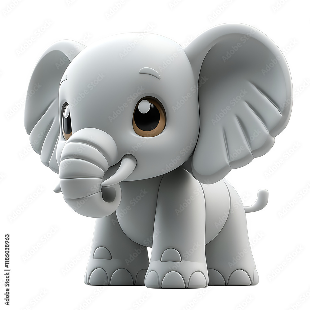 Fototapeta premium 3d elephant with a smile - transparent image, png.