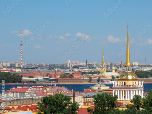 historical center of saint petersburg, Admiralty, panoramic view, russia