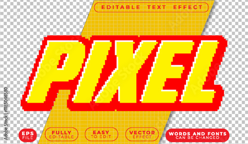 Pixel Game Arcade Fully Editable Vector Text File