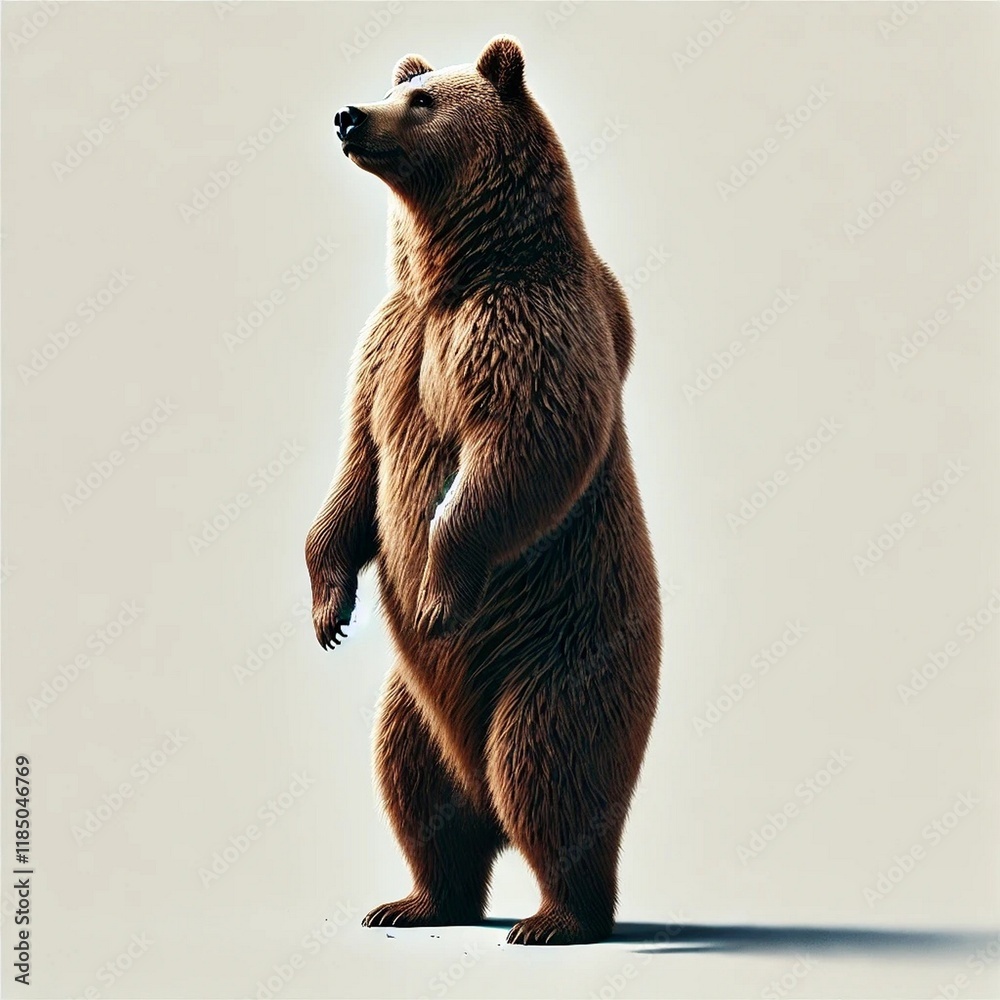 Obraz premium Brown bear standing on its hind legs.