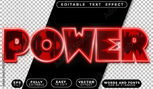 Red Power Fully Editable Vector Text File