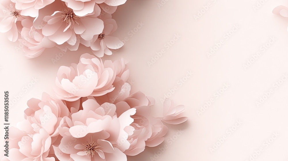 Obraz premium Blooming roses, pink peonies, and ranunculus create a lush and elegant floral display, perfect for weddings or special occasions SEAMLESS PATTERN