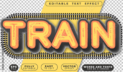 Train Yellow Fully Editable Vector Text File