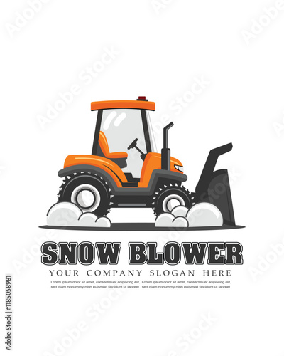 Vector illustration of snow blower , business logo