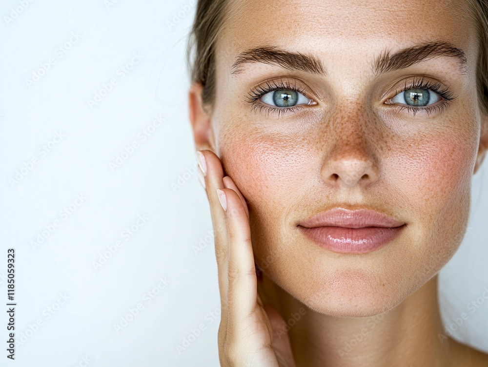 Natural skincare routine in a bright, minimalist setting Natural skincare routine in a bright, minimalist setting