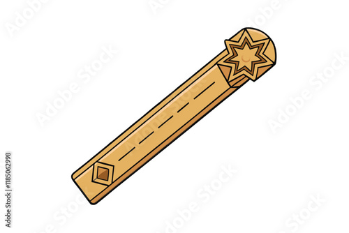 Laser cut wooden bookmark incense holder with intricate star design and flat profile for home decor and spiritual use