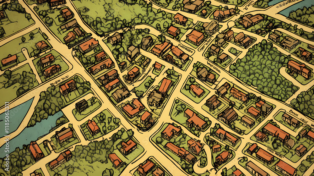 Obraz premium Retro us city map of glenwood, arkansas. vintage street map. Glowwood. Illustration