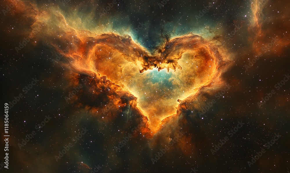 Obraz premium the Heart Nebula’s Central Region in Cassiopeia’s Constellation