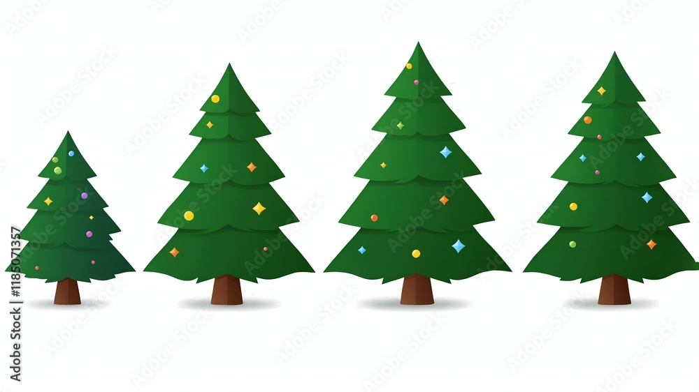 set of christmas trees set of christmas trees