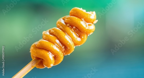 Twisted potato on a stick, a popular street food snack