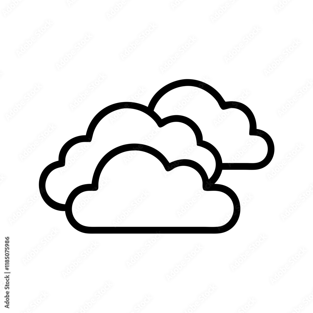 Cloudy outline icon for weather forecast Cloudy outline icon for weather forecast