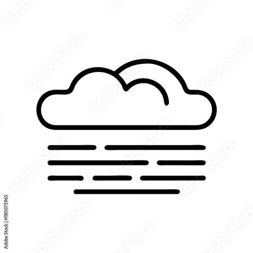 Fog outline icon for weather forecast